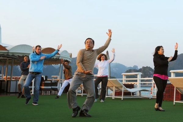 Tai Chi Excercise in Halong - Vietnam School Trip